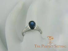 Load image into Gallery viewer, Bezel Set Oval Sapphire and Diamond Ring