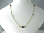 Sapphire and Diamond Bezel Set necklace