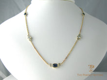 Load image into Gallery viewer, Sapphire and Diamond Bezel Set necklace