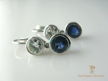 Load image into Gallery viewer, Sapphire Diamond Earrings Hinged wire