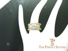 Load image into Gallery viewer, Rose gold platinum bezel wedding ring with diamonds