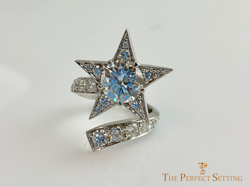 Super Star Channel Comet Custom Diamond Ring 