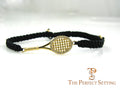 tennis racquet bracelet gold diamonds macrame