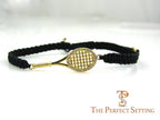 tennis racquet bracelet gold diamonds macrame