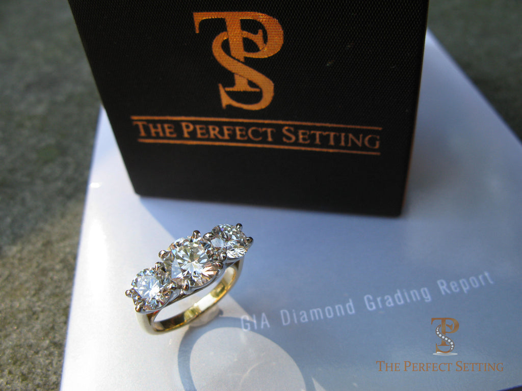 Three Stone GIA Diamond Ring