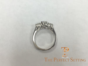Custom Three Stone Diamond Trellis Engagement Ring