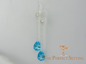 Topaz and Sterling Earrings on Wire - Bridesmaid Gift