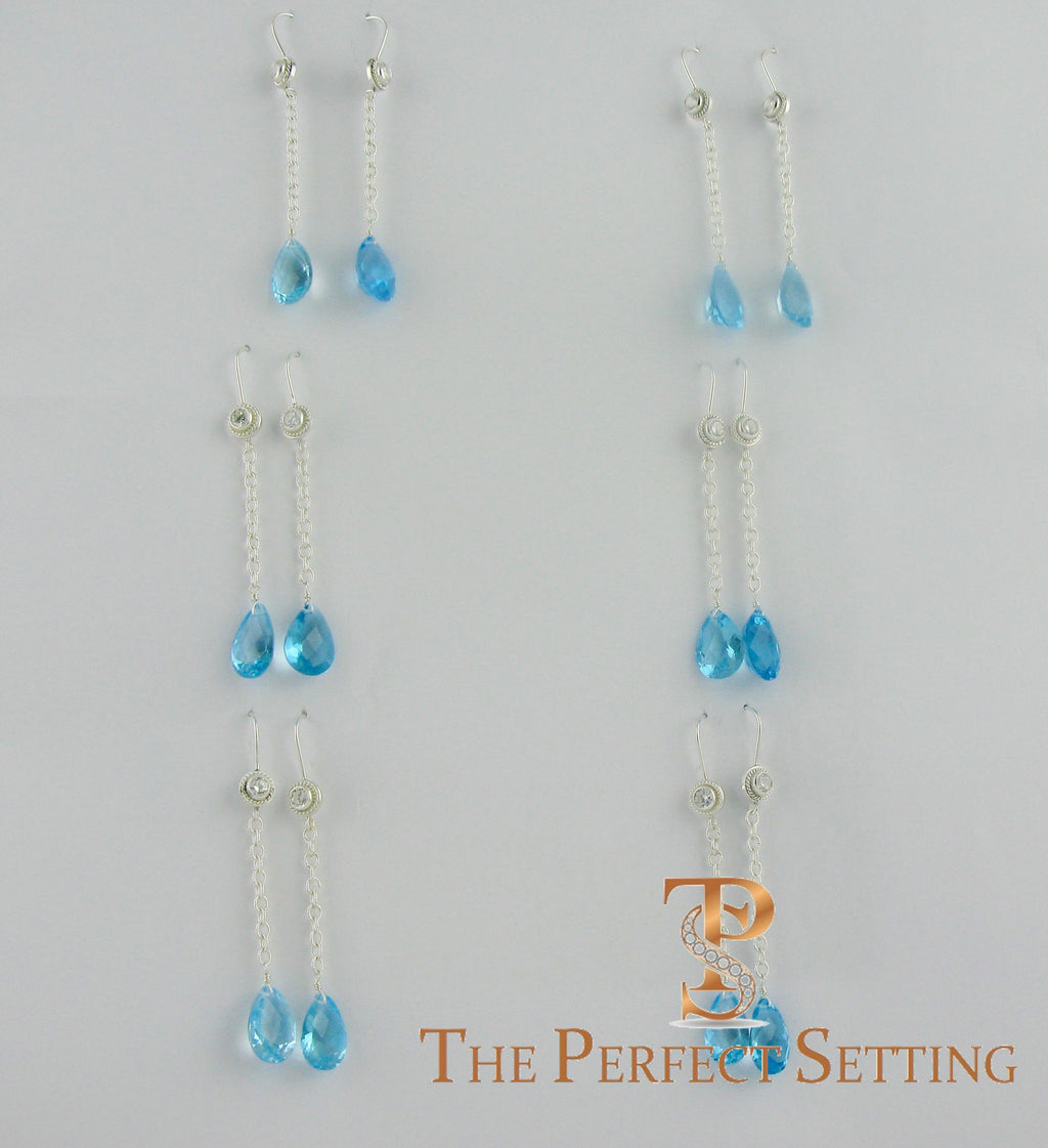 Topaz and Sterling Earrings on Wire - Bridesmaid Gift
