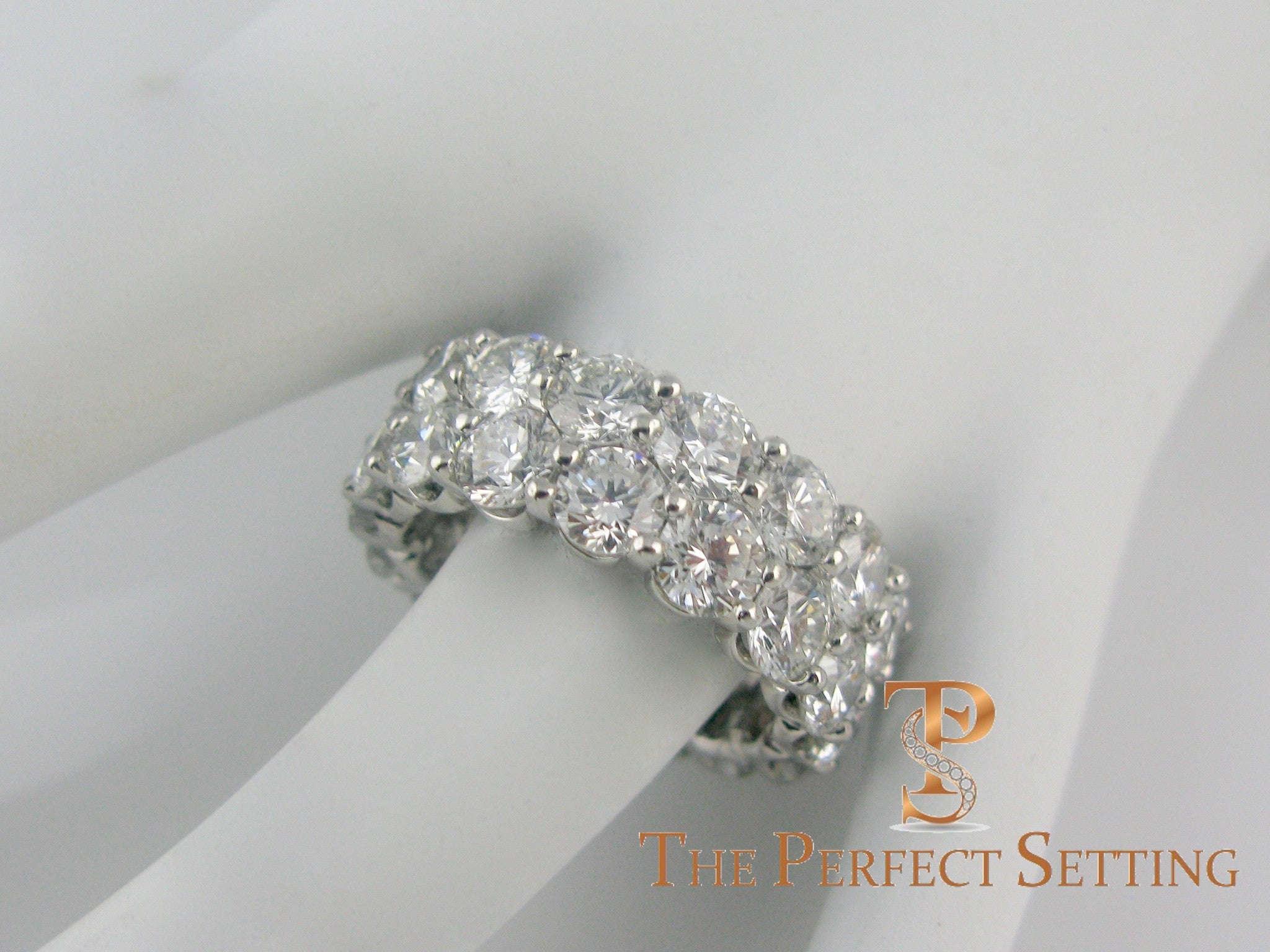 two row diamond eternity band