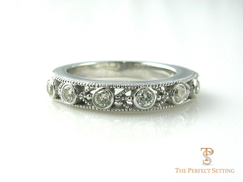 Custom Diamond Wedding Band after resetting